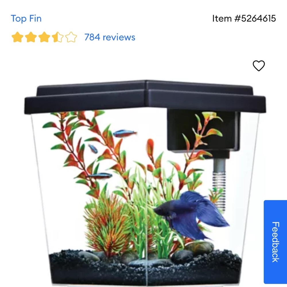 Black Aquarium Kit with Filter 1GAL